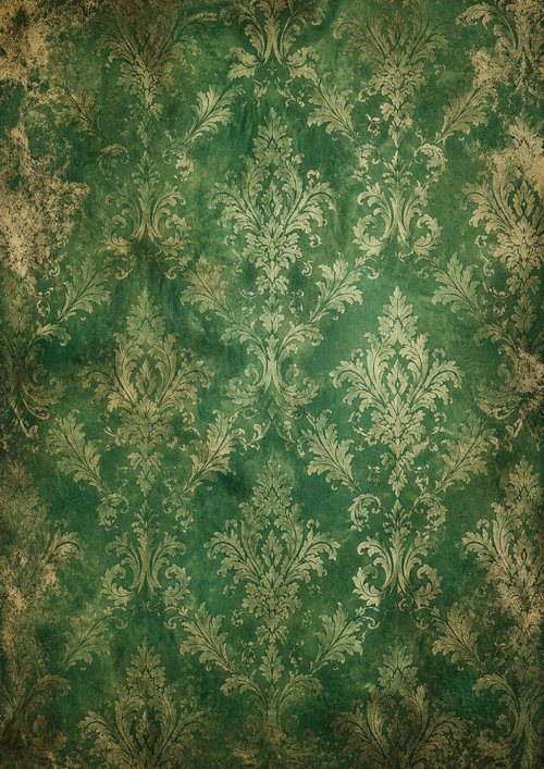 Emerald Manor – Printable Junk Journal Backing Papers | Vintage Green & Gold Digital Paper Pack | Shabby Chic Scrapbook Backgrounds