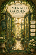 Emerald Garden Printable Junk Journal Kit, Green Victorian Ephemera, Botanical Journal Pages, Vintage Conservatory Kit, A4 Digital Download
