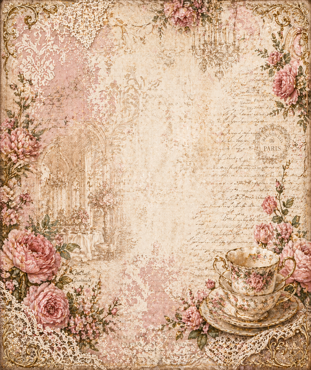Victorian Tea Salon Printable Junk Journal Kit, Tea Party Ephemera, Vintage Cakes Journal Pages, A4 Digital Download