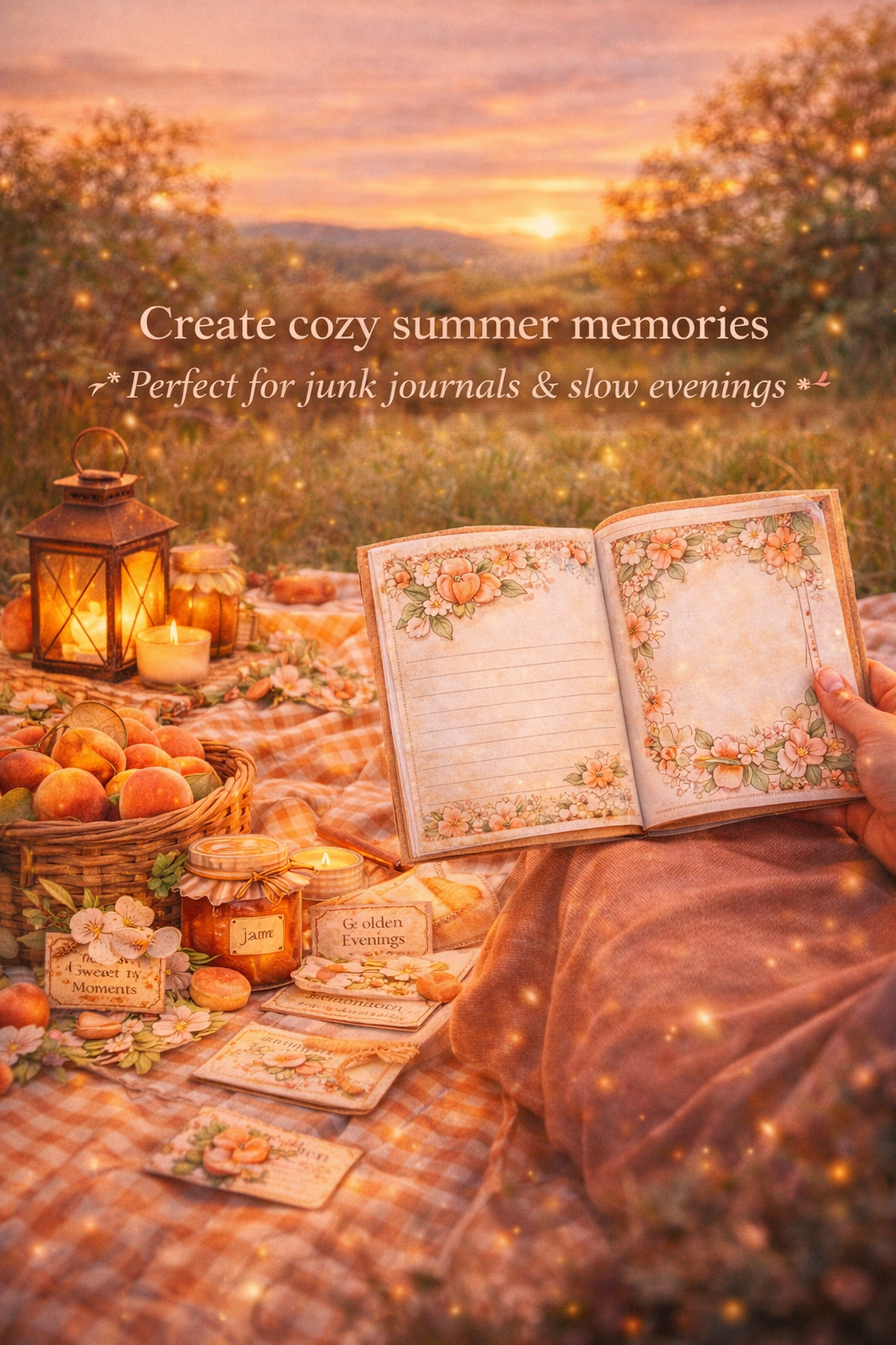 Peachy Days & Golden Nights Junk Journal Kit