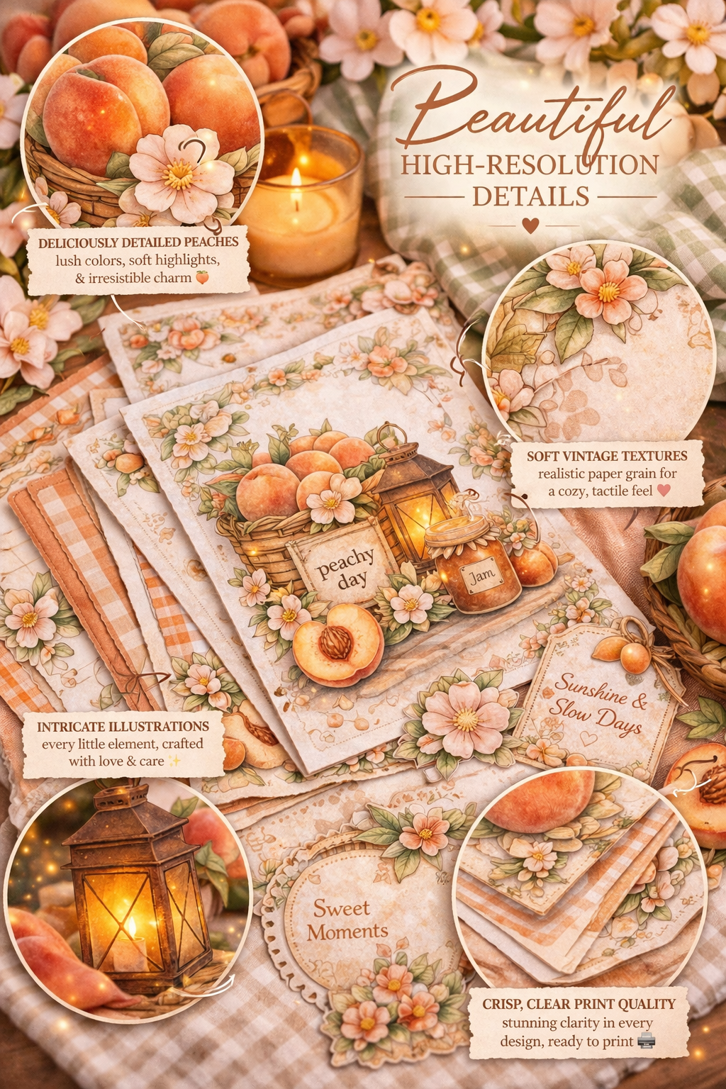 Peachy Days & Golden Nights Junk Journal Kit