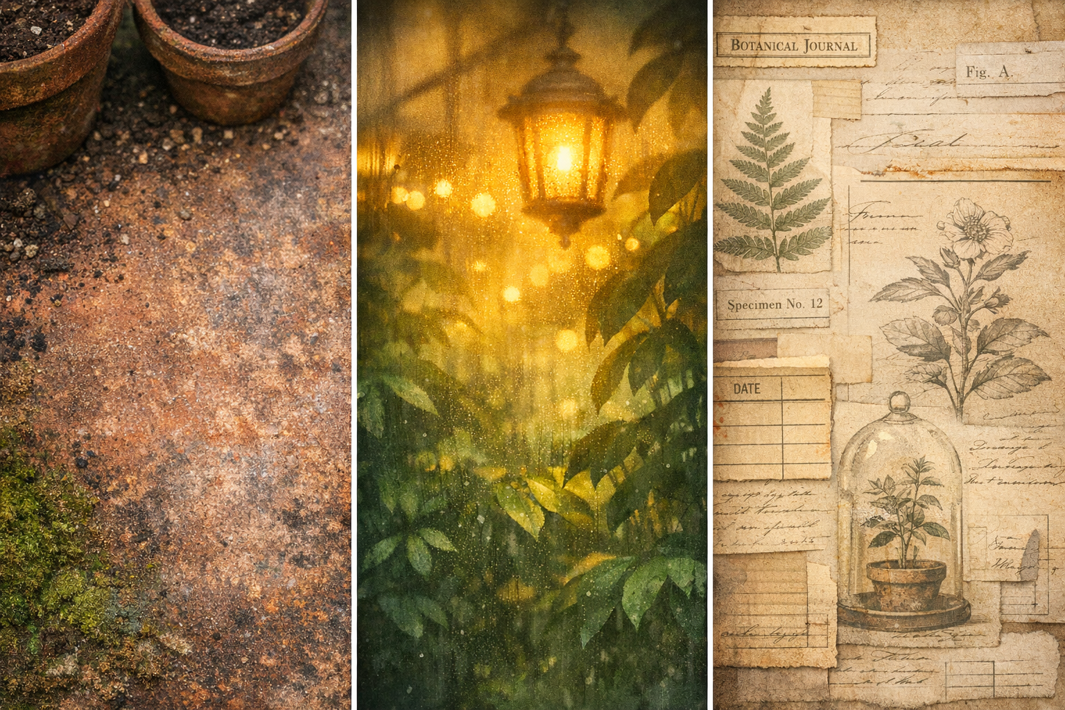 Rainy Greenhouse Junk Journal Kit | Vintage Botanical Printable | Cozy Scrapbook Ephemera | Nature Journal Pages | Cottagecore Kit
