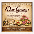 Dear Granny Junk Journal Kit – Vintage Printable Ephemera, Shabby Chic Floral Journal Pages, Cozy Scrapbooking Kit, 29 Pages