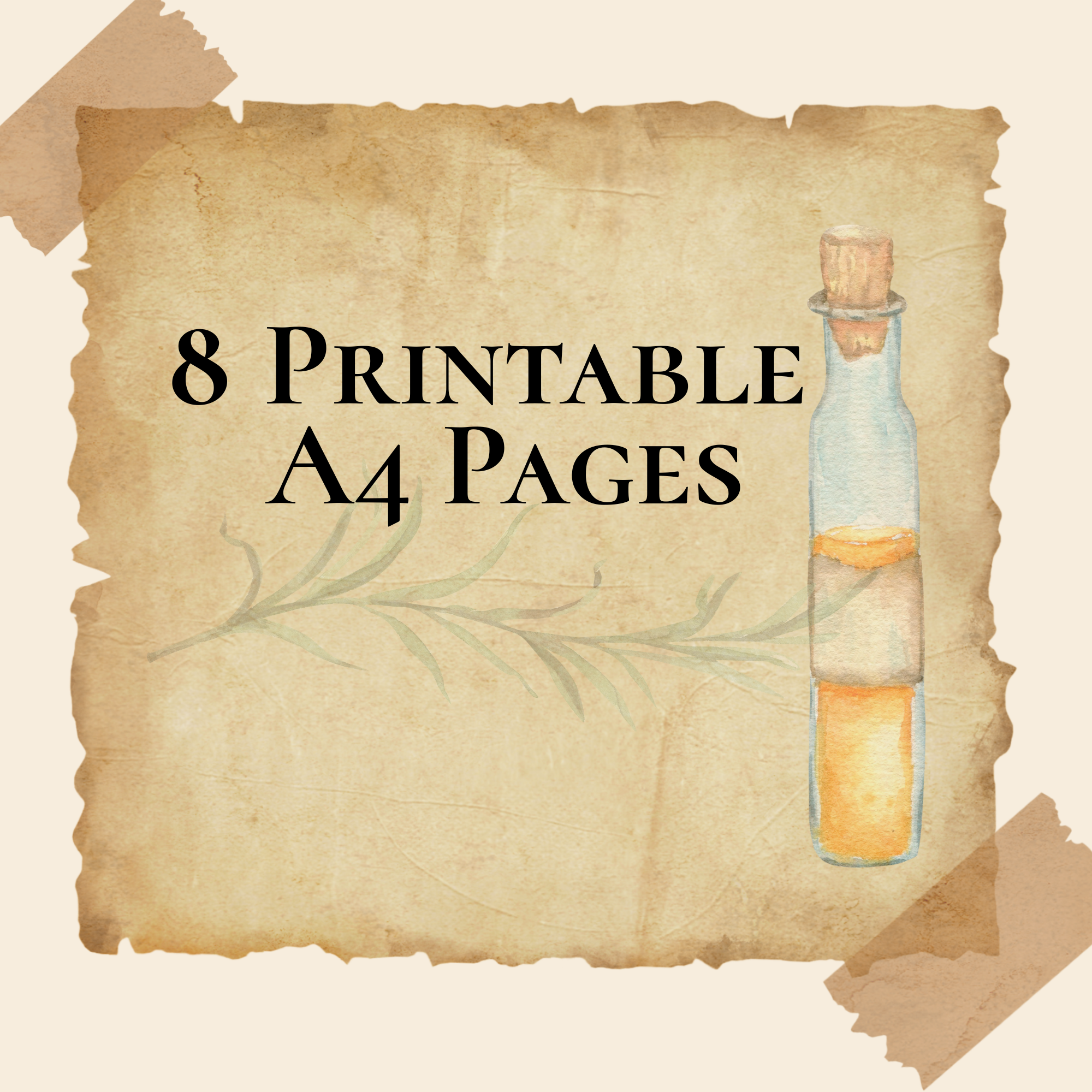 Herbal Apothecary Junk Journal Kit Printable A4, Vintage Botanical Journal Pages, Ephemera Tags Cards Pockets, Digital Download Studio Liljanna