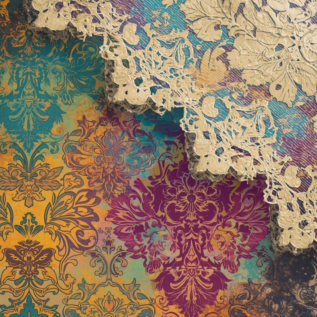 Rust & Lace Vintage Backing Papers | Junk Journal Printable Kit | Grunge Lace Scrapbook Paper | A4 Digital Download | 10 Designs