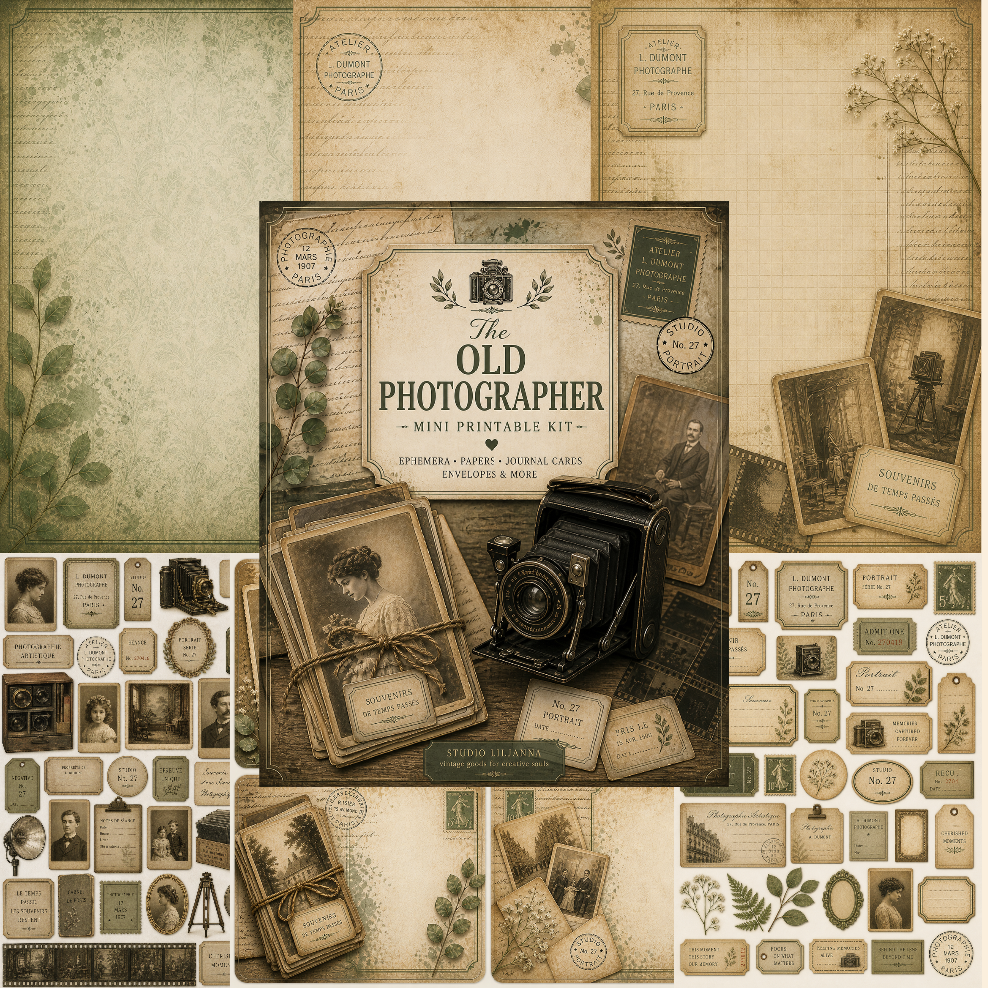 The Old Photographer – Printable Junk Journal Mini Kit