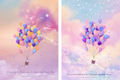 Carried by Balloons I & II – Dreamy Sky Printable Bundle | Pastel & Vibrant Balloon Art | Junk Journal Pages | Whimsical Digital Download