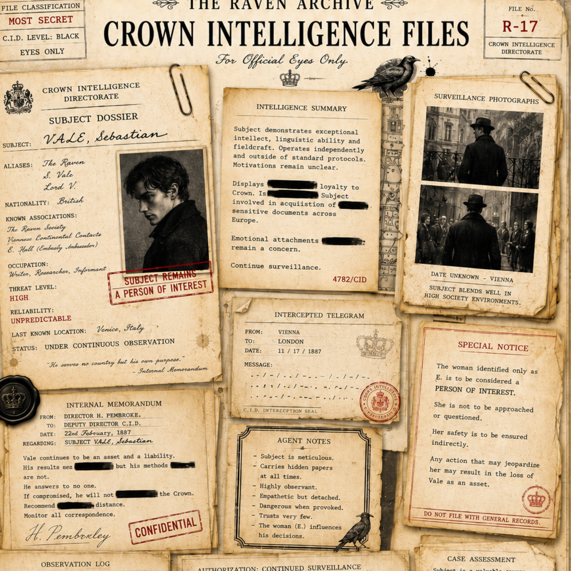 The Raven Archive Victorian Spy Romance Junk Journal Kit