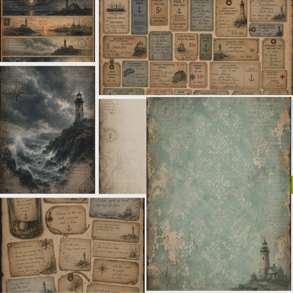 The Old Lighthouse – Printable Junk Journal Kit