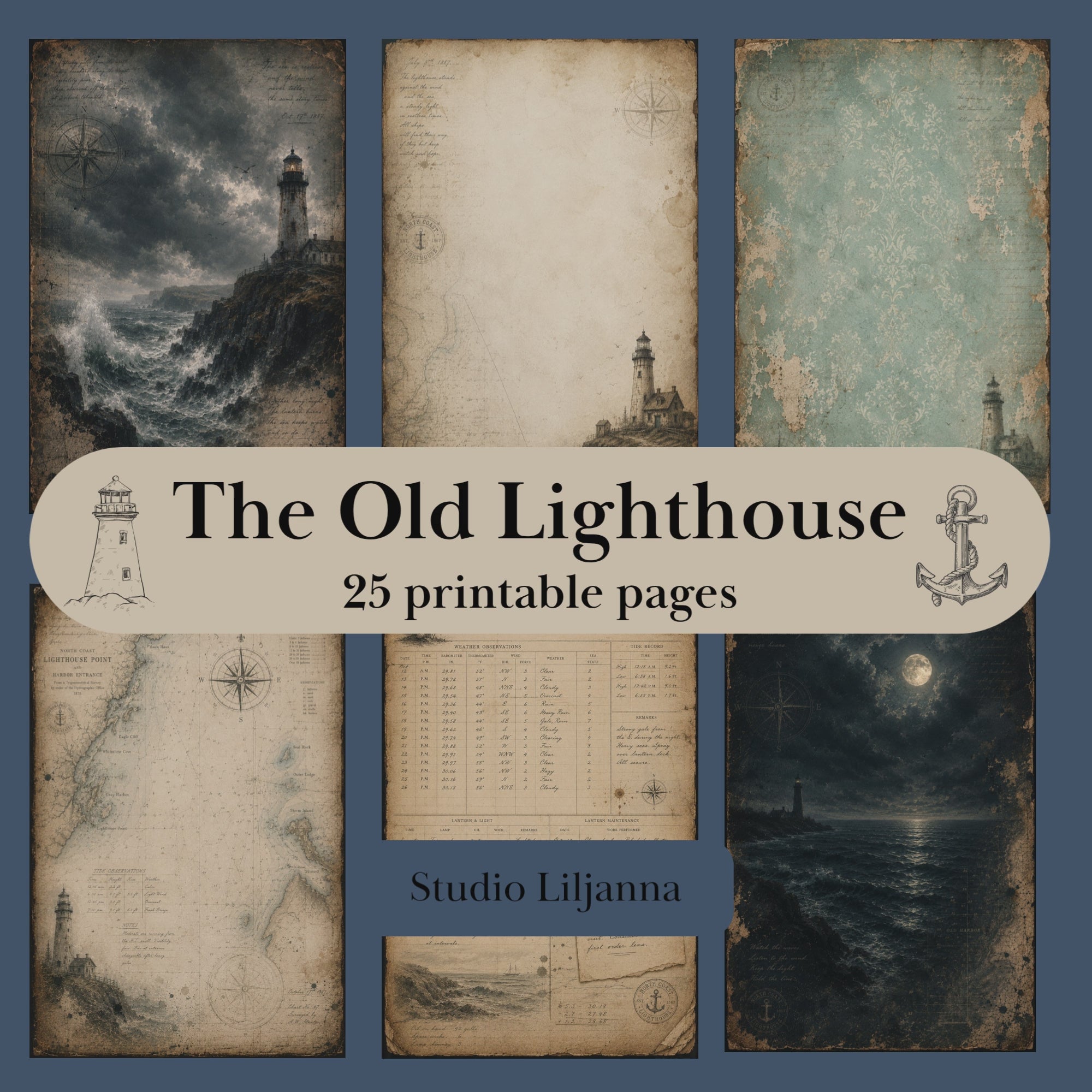 The Old Lighthouse – Printable Junk Journal Kit