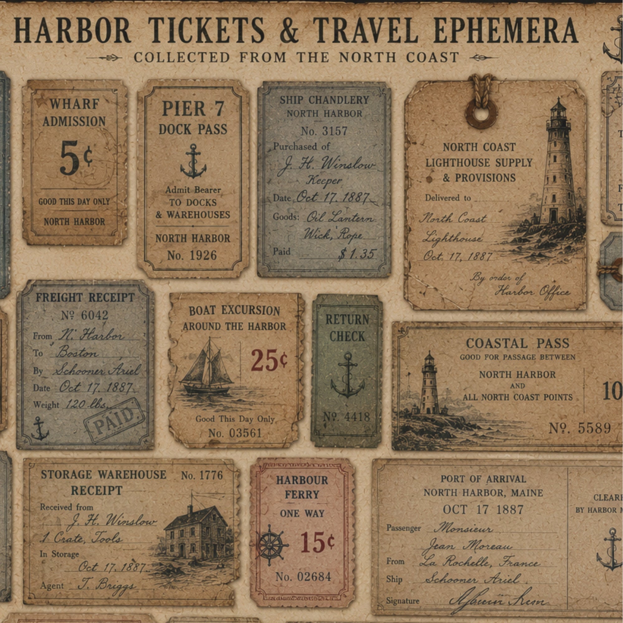 The Old Lighthouse – Printable Junk Journal Kit